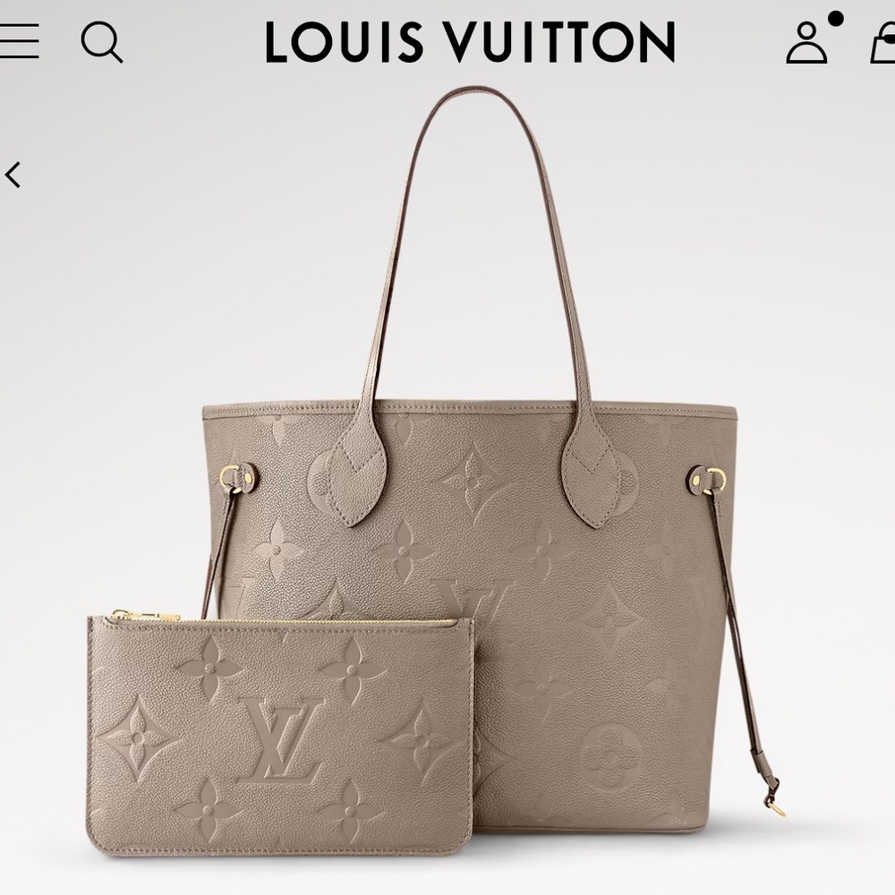 Authentic Louis Vuitton NEVERFULL Pouchette ONLY Color Turtledove FREE SHIPPING! - Picture 6 of 10
